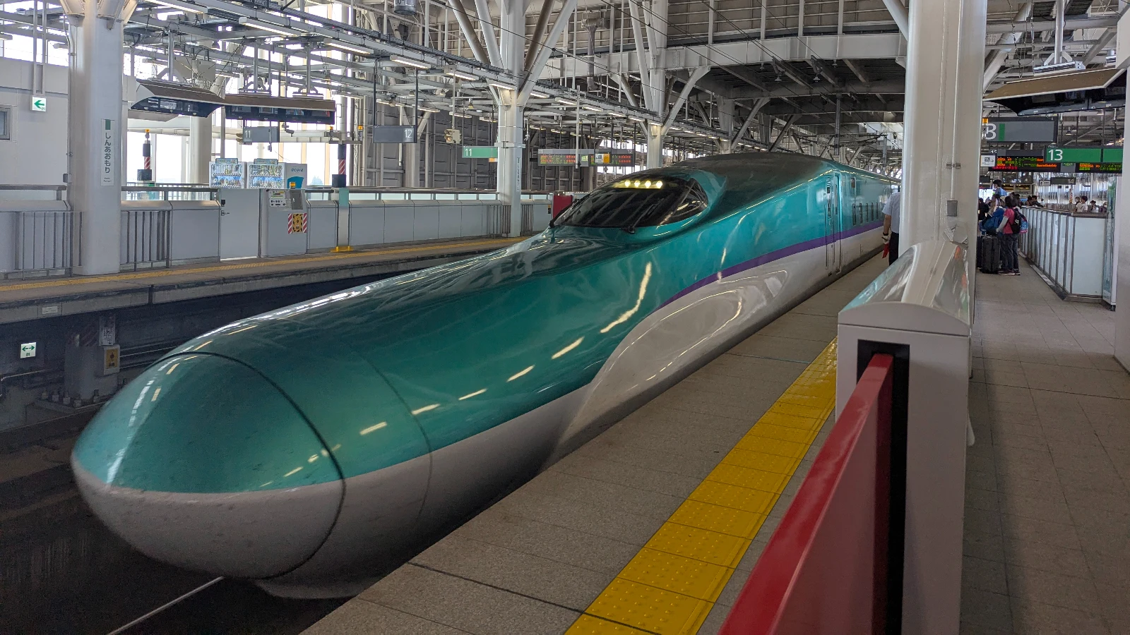 E5 series Shinkansen bullet train at the platform in Japan.
