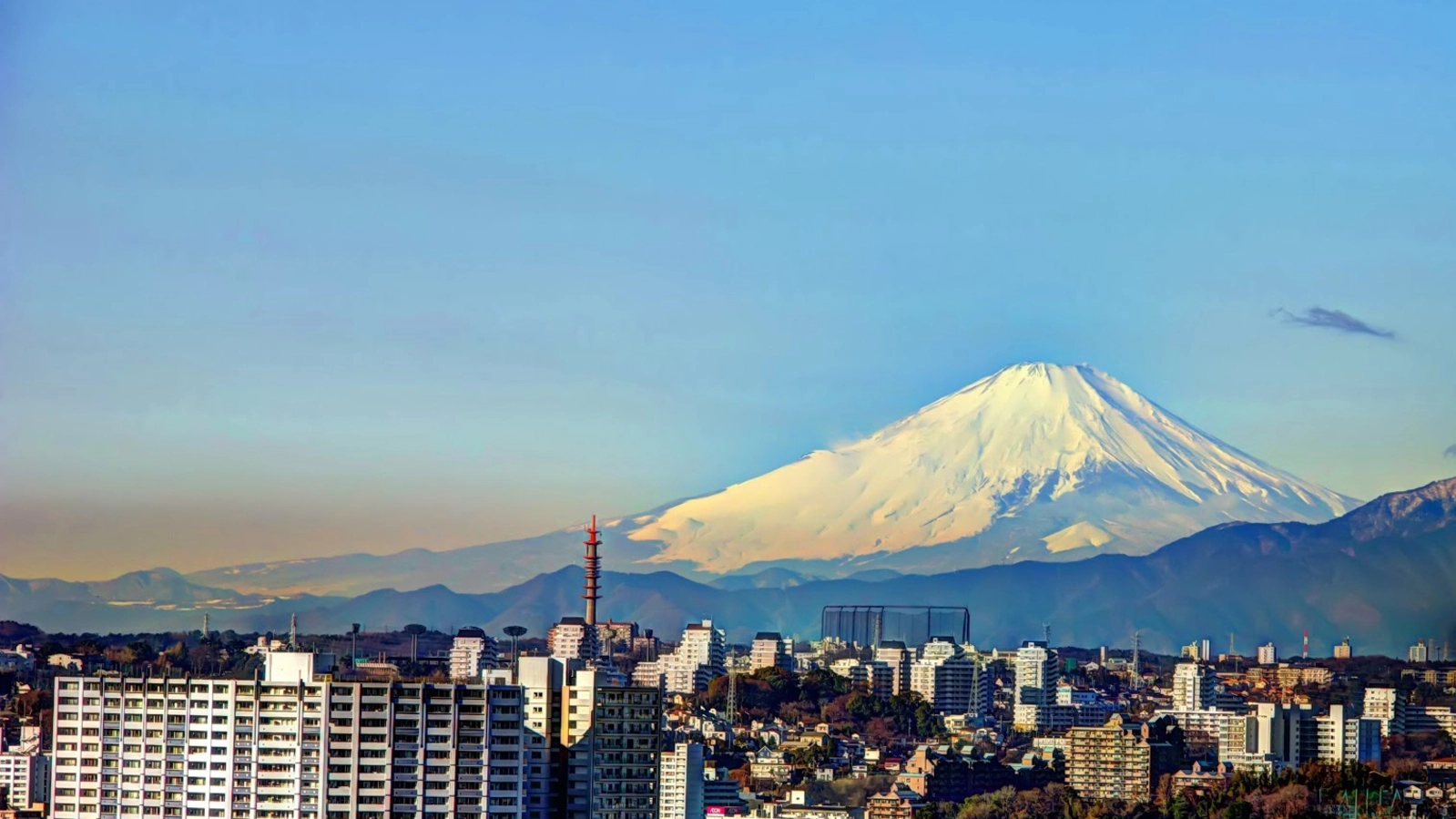 View of Mount Fuji on a clear day seen from Tokyo, showing how families can enjoy Mt. Fuji with kids without hiking