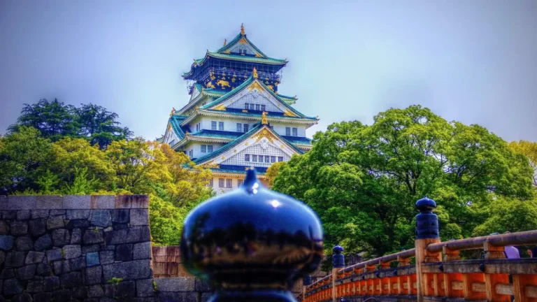 Osaka Castle viewed from the bridge, one of the top attractions included with the Osaka Amazing Pass